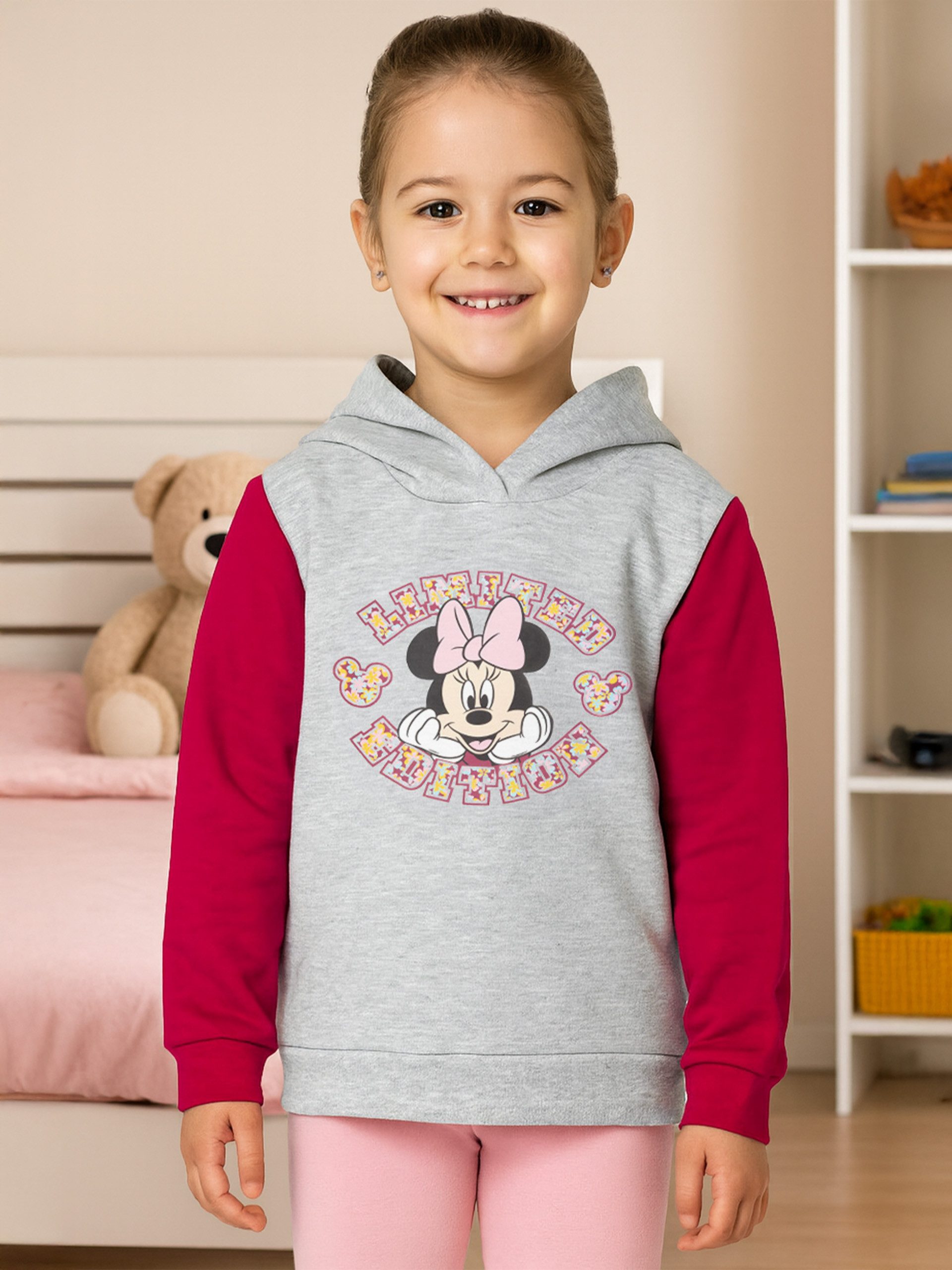 United Labels® Sweatshirt Disney - Minnie Mouse - Limited Edition-Print mit Blümchen, Hoodie