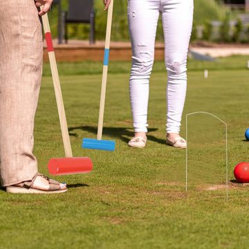 Randaco Spielzeug-Gartenset Krocket Spiel Croquet Set für 4 Spieler Outdoor Gartenspiel aus Holz