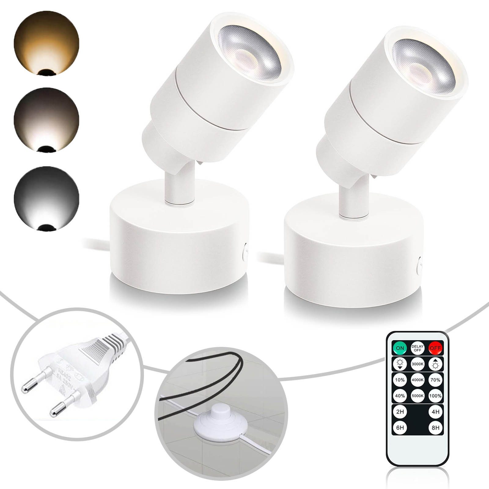 Jibenhome LED Deckenstrahler LED Wandstrahler Wandleuchte mit Fernbedienung günstig online kaufen