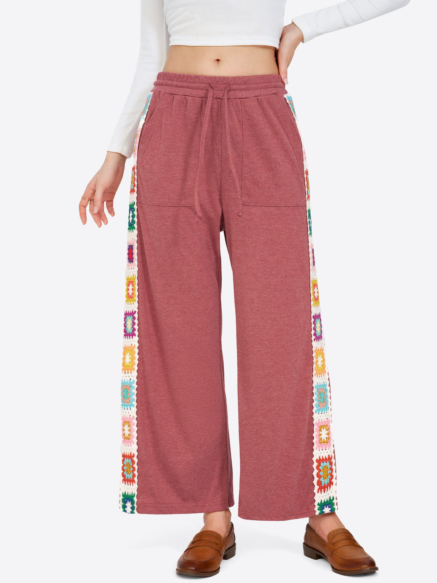 Imily Bela Palazzohose Damen Lässige Hose mit elastischem Bund (Packung, 1-tlg., 1per-Pack) mit Kordelzug