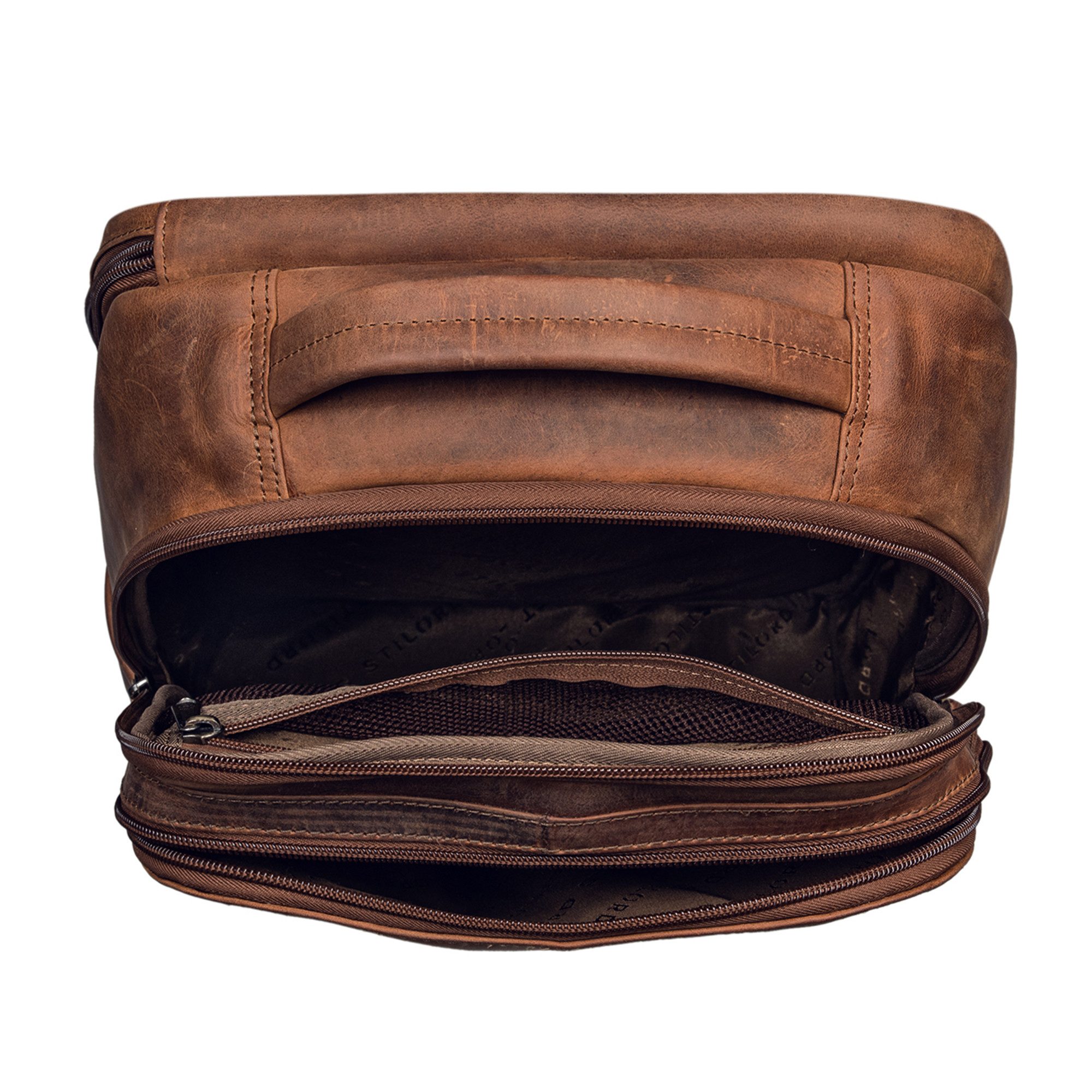 STILORD Notebookrucksack "Thore" Luxuriöser Leder Rucksack mit Laptopfach 17 Zoll