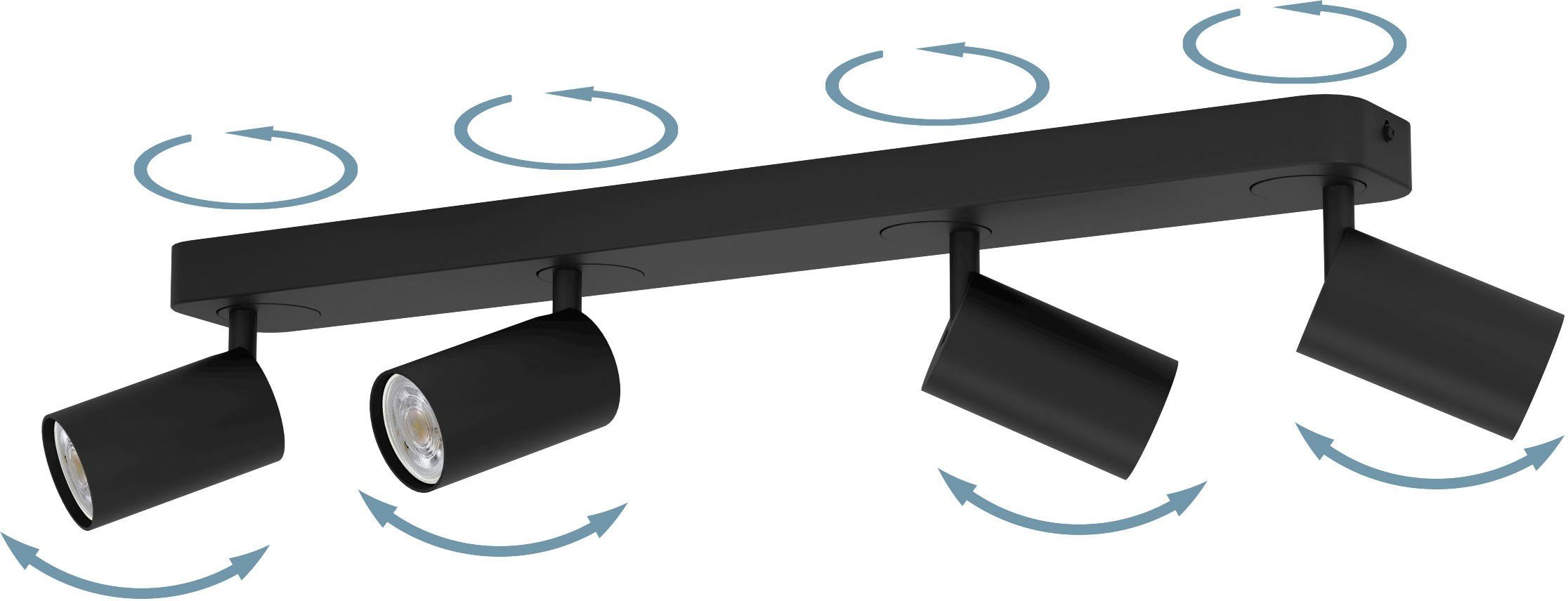 EGLO Deckenspot Stahl schwarz inkl. ohne - Deckenspot - in GU10 Leuchtmittel, TELIMBELA-Z, Leuchtmittel aus wechselbar, 4,9W