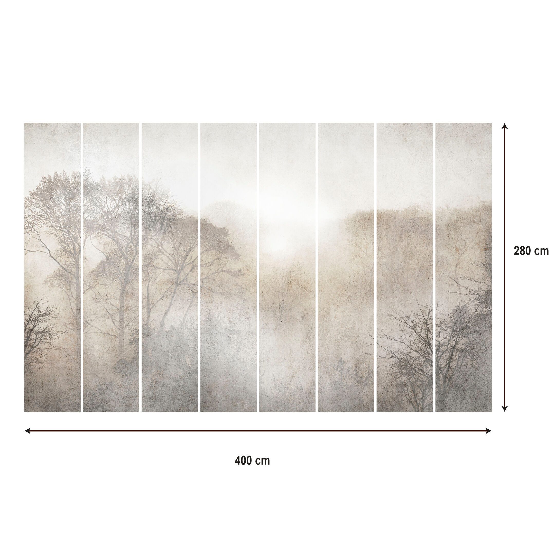 LUMASOUL Fototapete 100x70 cm - Vliestapete Shabby Chic - Beige, Shabby Chic, Rechteckig, Nach innen, Horizontale Ausrichtung