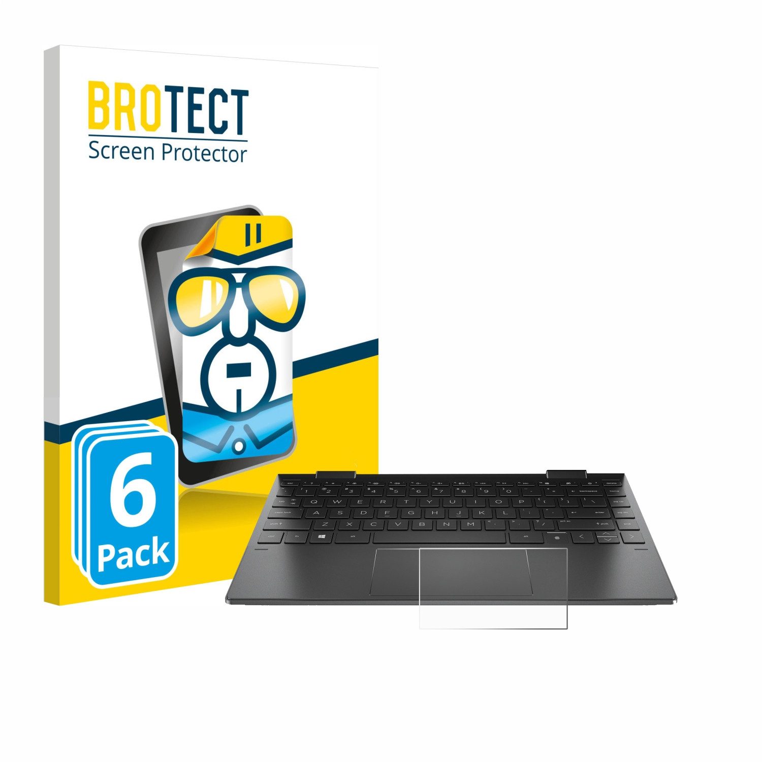 BROTECT Displayschutzfolie Schutzfolie für HP Envy x360 (13-X) (NUR Touch Trackpad), 6 Stück, Displayschutz Schutz Folie Klar Transparent