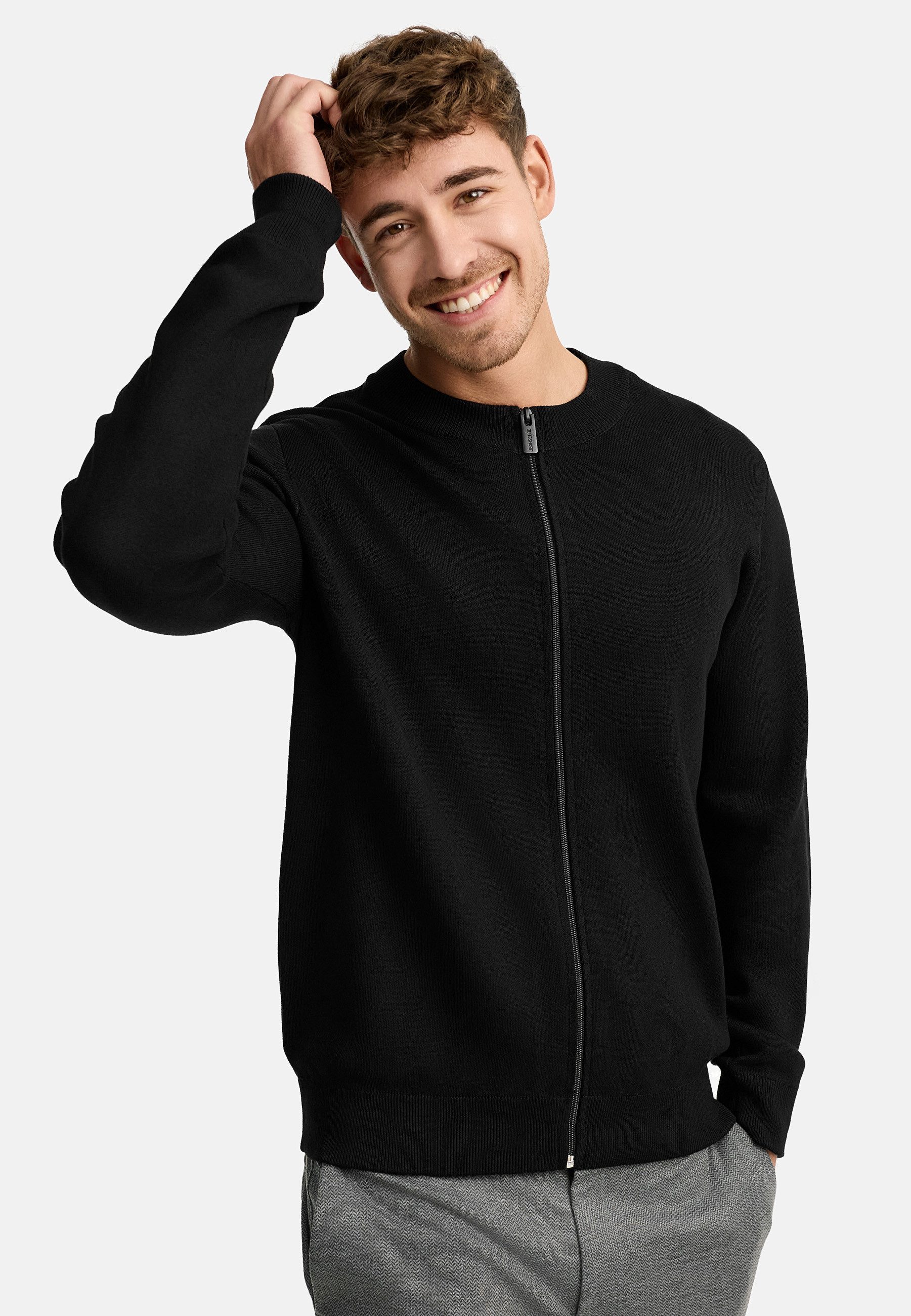 Indicode Strickjacke Herren INLaos Herrenstrickjacke Moderne Strickjacke mit Reißverschluss