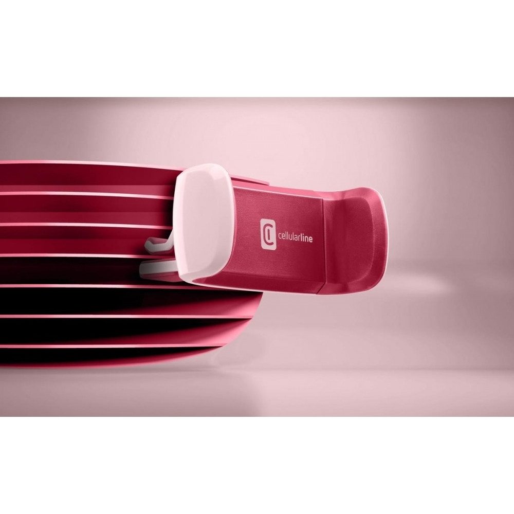 Cellularline Halterung CELLULARLINE KFZ-Halter STYLE COLOR rosa für Lüftungslöcher., (KFZ-Halterung für Lüftungslamellen, Trendige rosa Farbe)