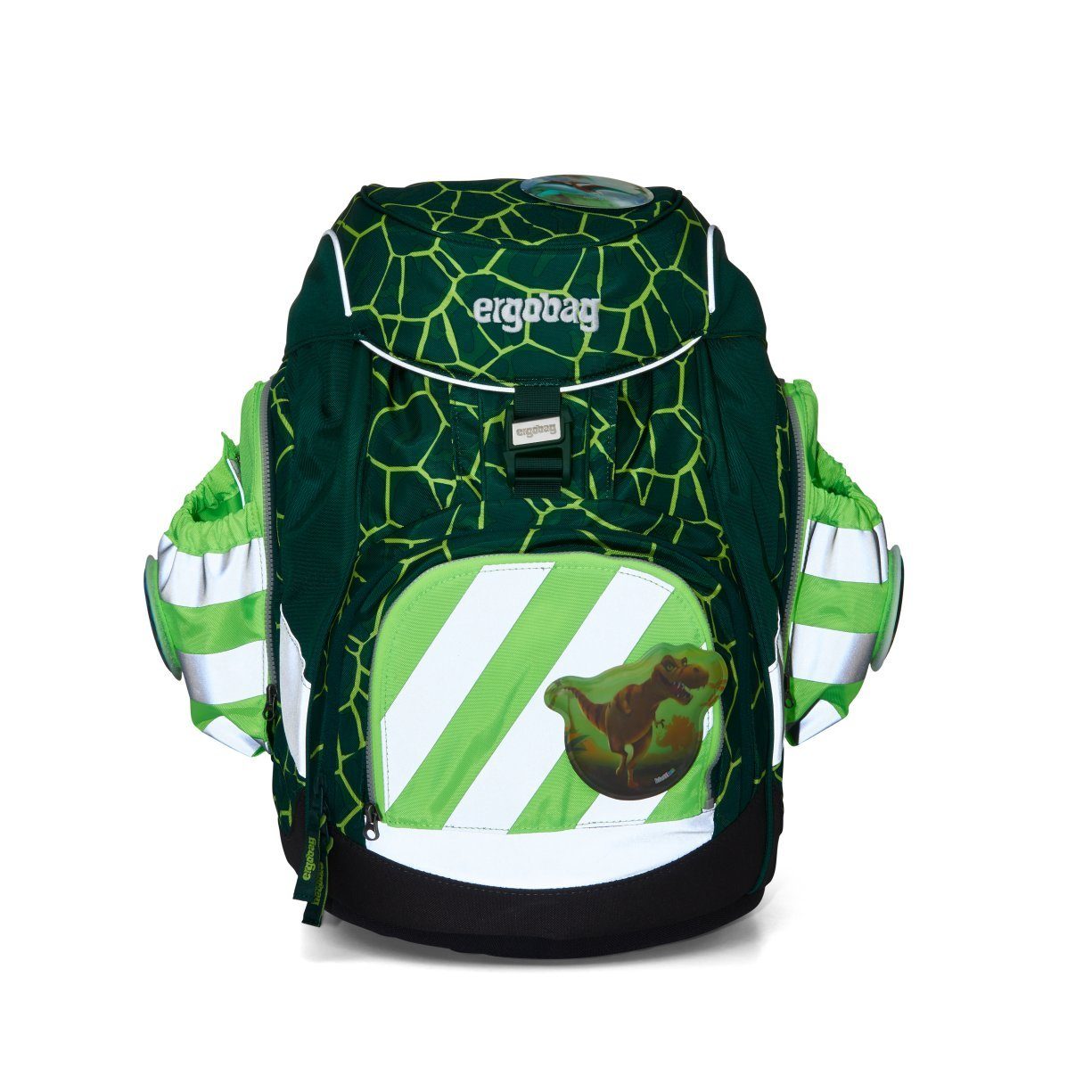 mit grün ergobag Schulranzen Reflektorstreifen Seitentaschen ergobag