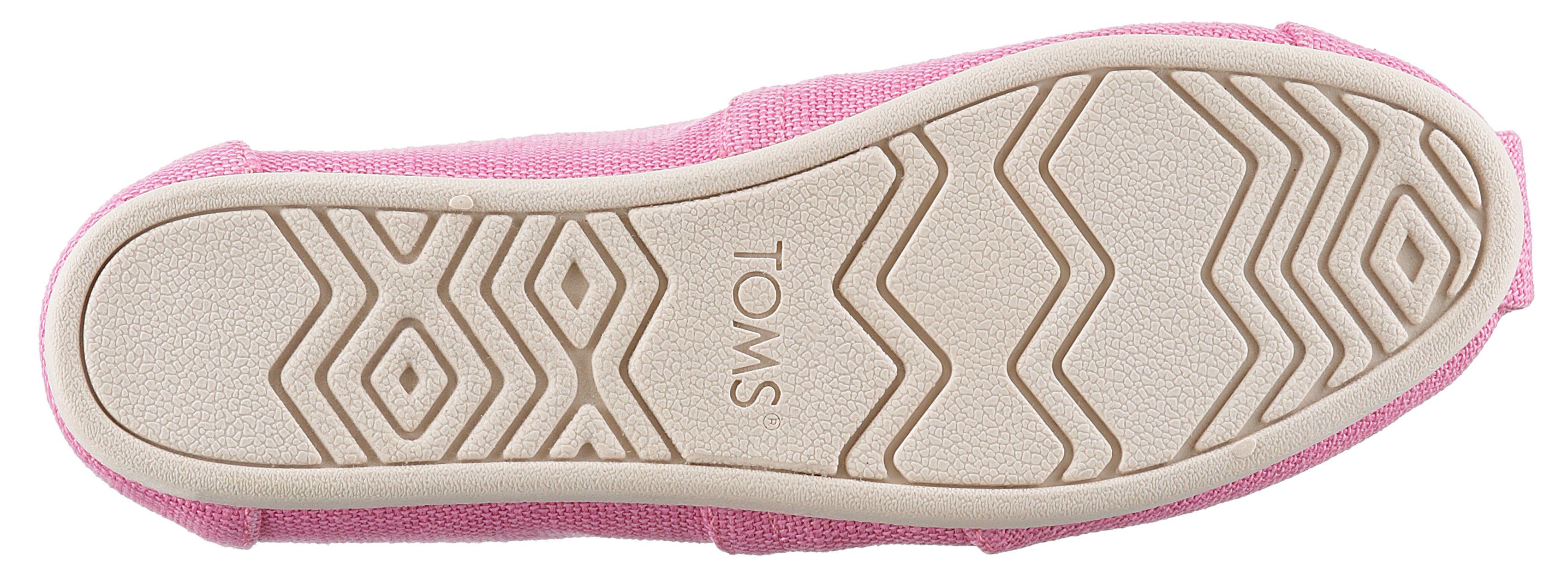 ALPARGATA Laufsohle, TOMS Form flexibler mit Espadrille schmale pink