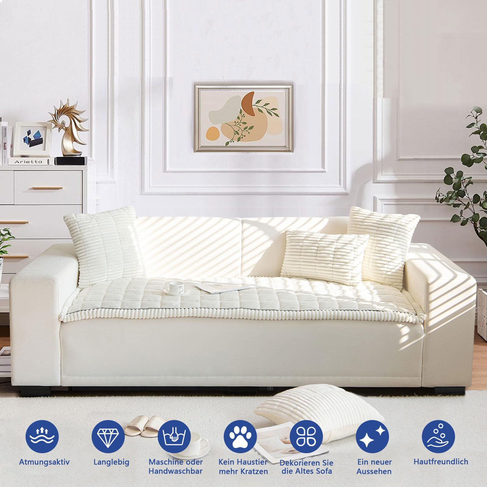 Minicloss Sofaschoner Weiche Flanell Sofa überzug Waschbar - Neue Sitzkisse günstig online kaufen