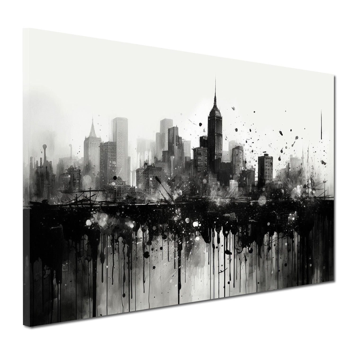 Artedinoi Leinwandbild USA New York abstrakt schwarz weiss Wandbild Leinwandbild Kunstdruck X