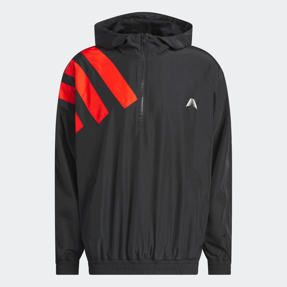 adidas Originals Windbreaker Adidas Anthony Edwards Anorak Pullover - Black