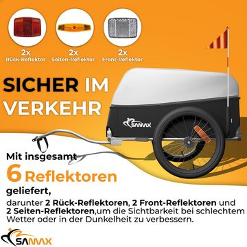 SAMAX Fahrradlastenanhänger Lastenanhänger Fahrradanhänger 120 Liter Grau - Color Edition