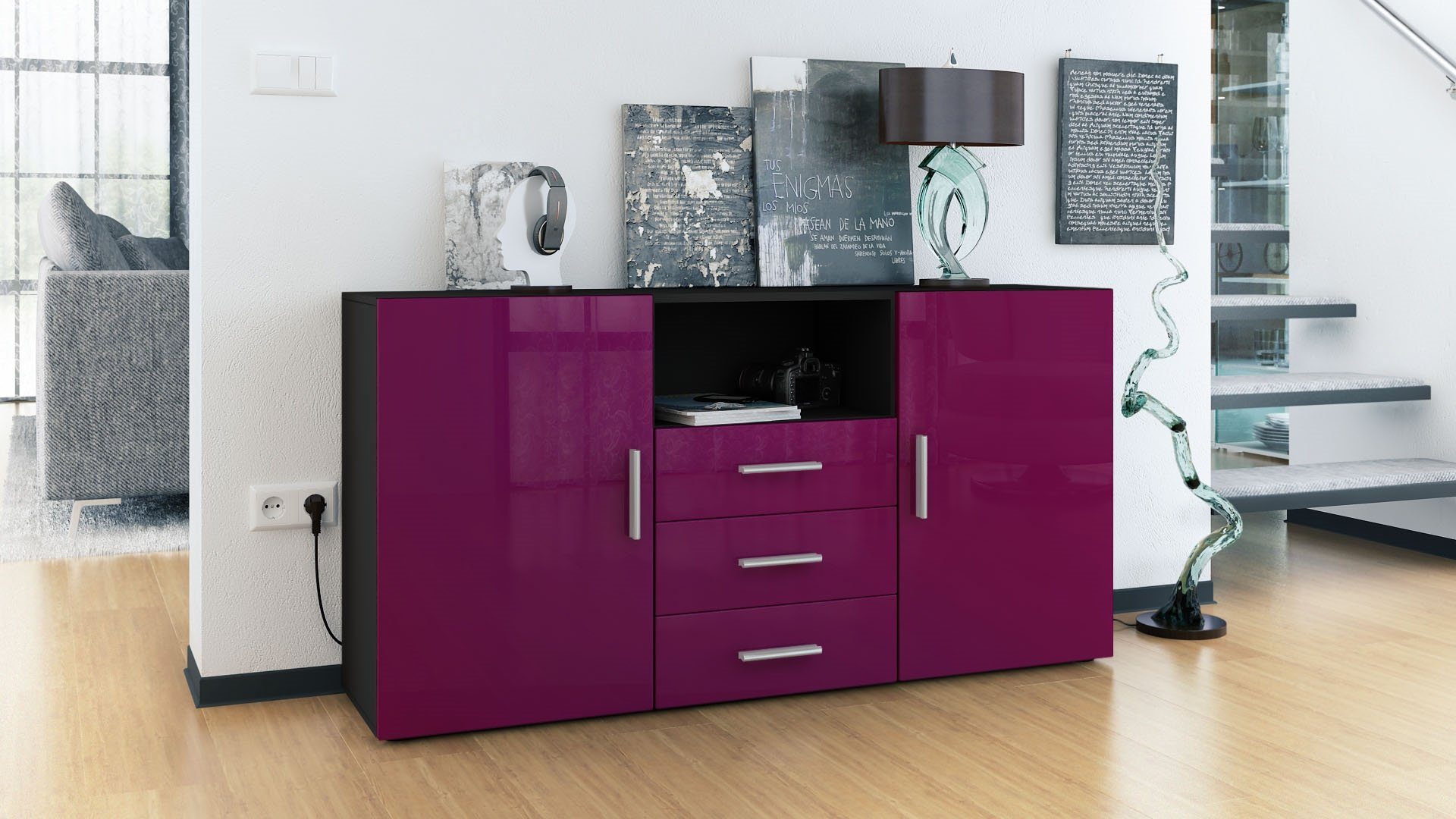 Vladon Sideboard Skadu (Kommode, mit 2 günstig online kaufen