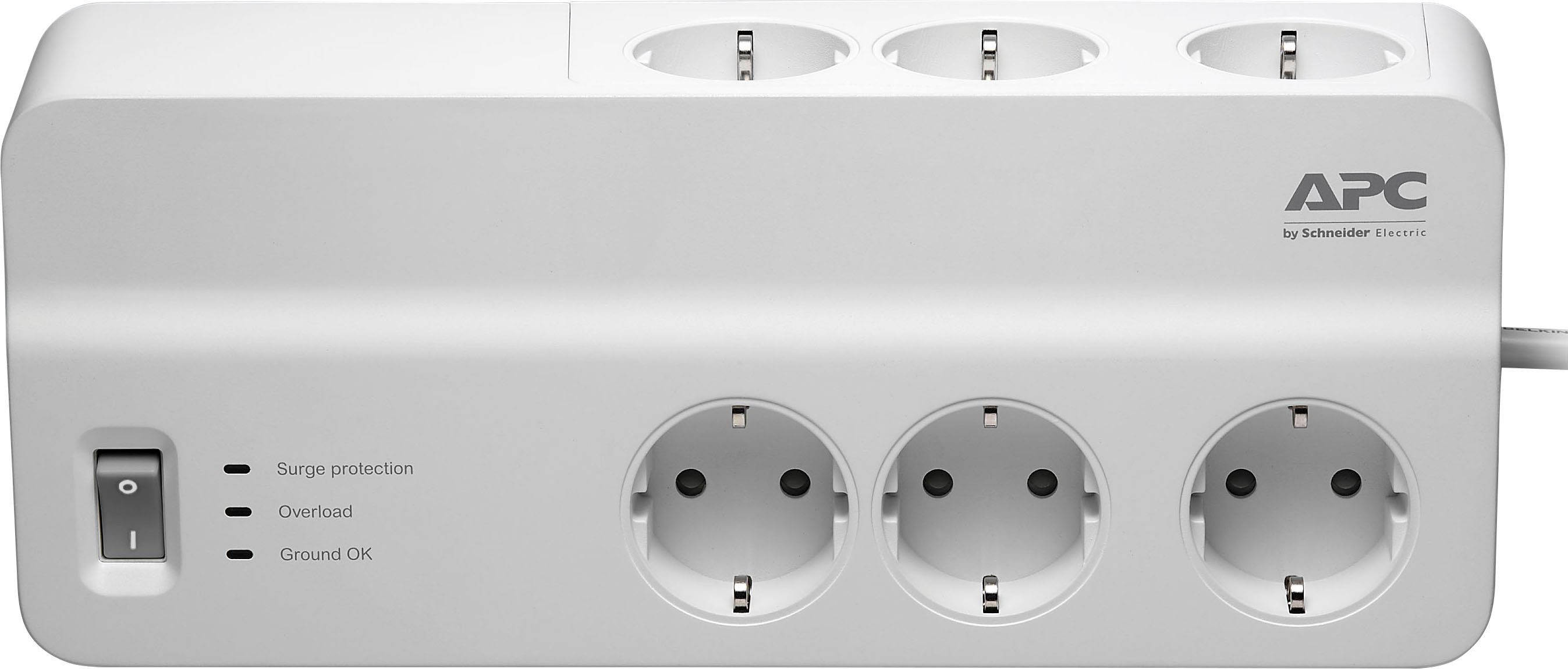 PM6-GR 6-fach Ausschalter, USB-Anschlüsse, 2 (Ein- Steckdosenleiste Überspannungsschutz, APC Kabellänge m) / LED-Statusanzeige,