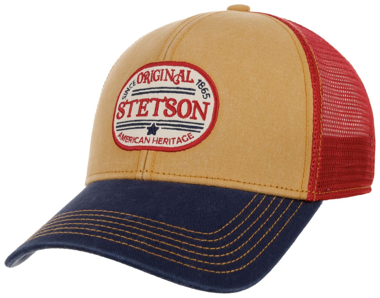 Stetson Baseball Cap Baumwoll Trucker Cap Vintage mit Netzeinsatz