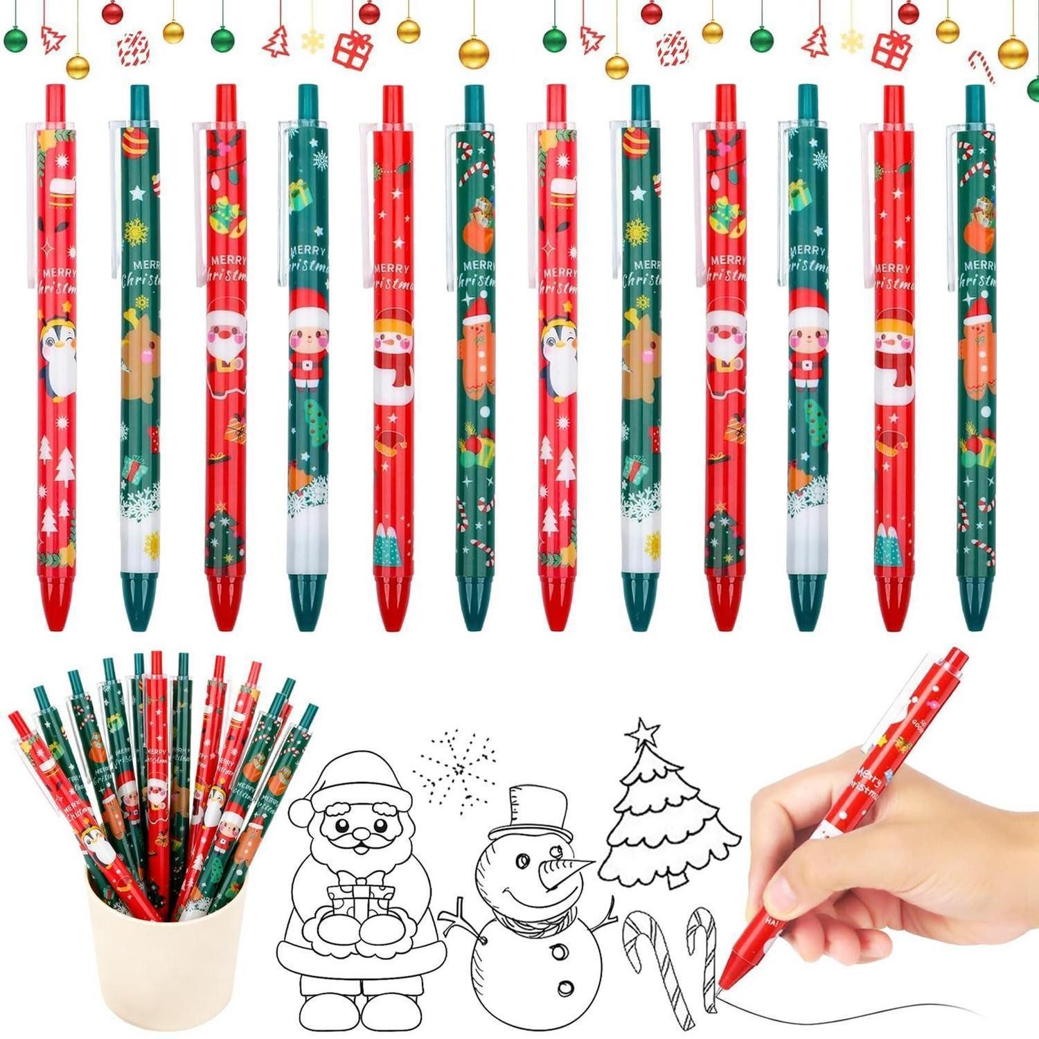 LuxusKollektion Kugelschreiber Weihnachtskugelschreiber 12er Set 0.5mm