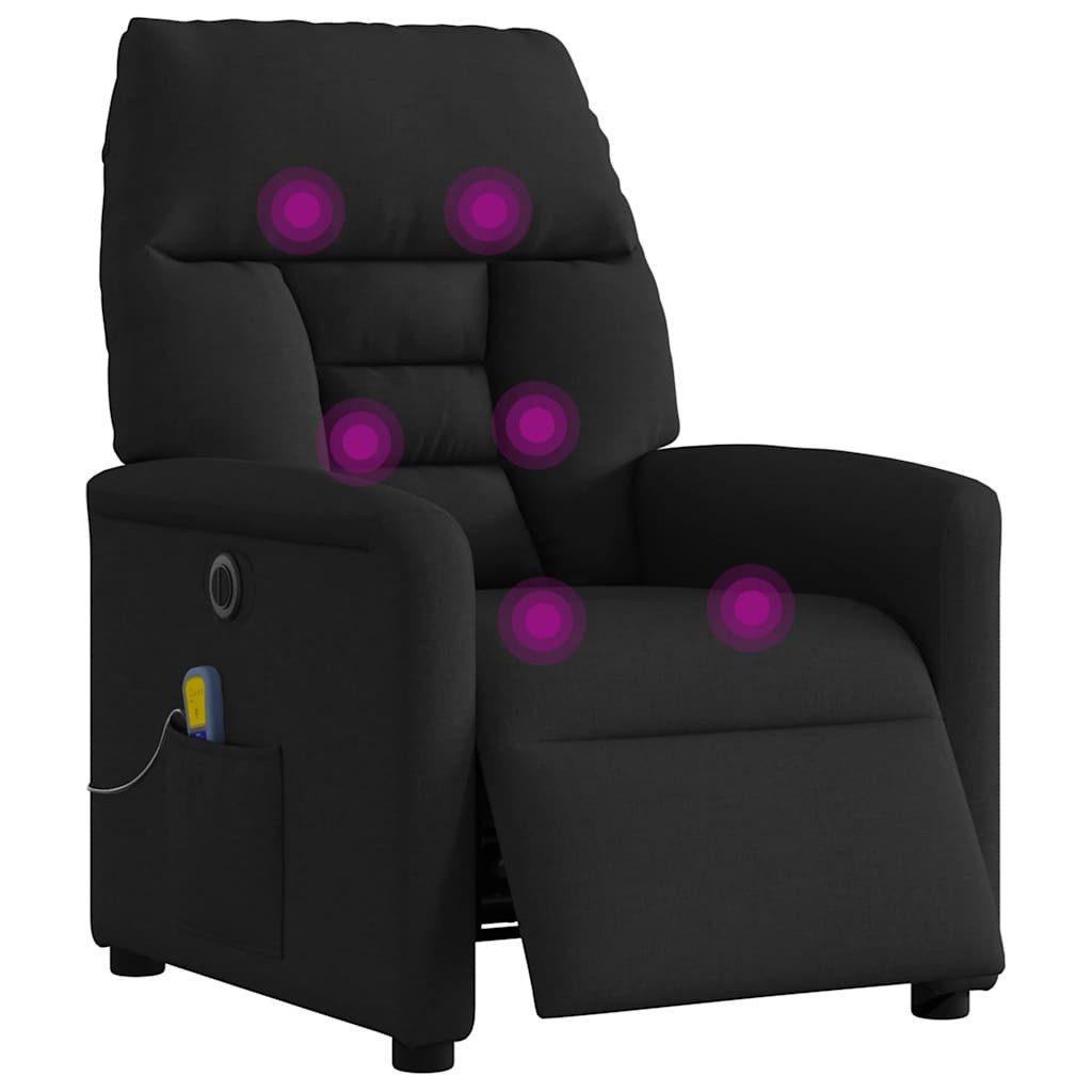 vidaXL Sessel Massagesessel Elektrisch Schwarz Stoff günstig online kaufen