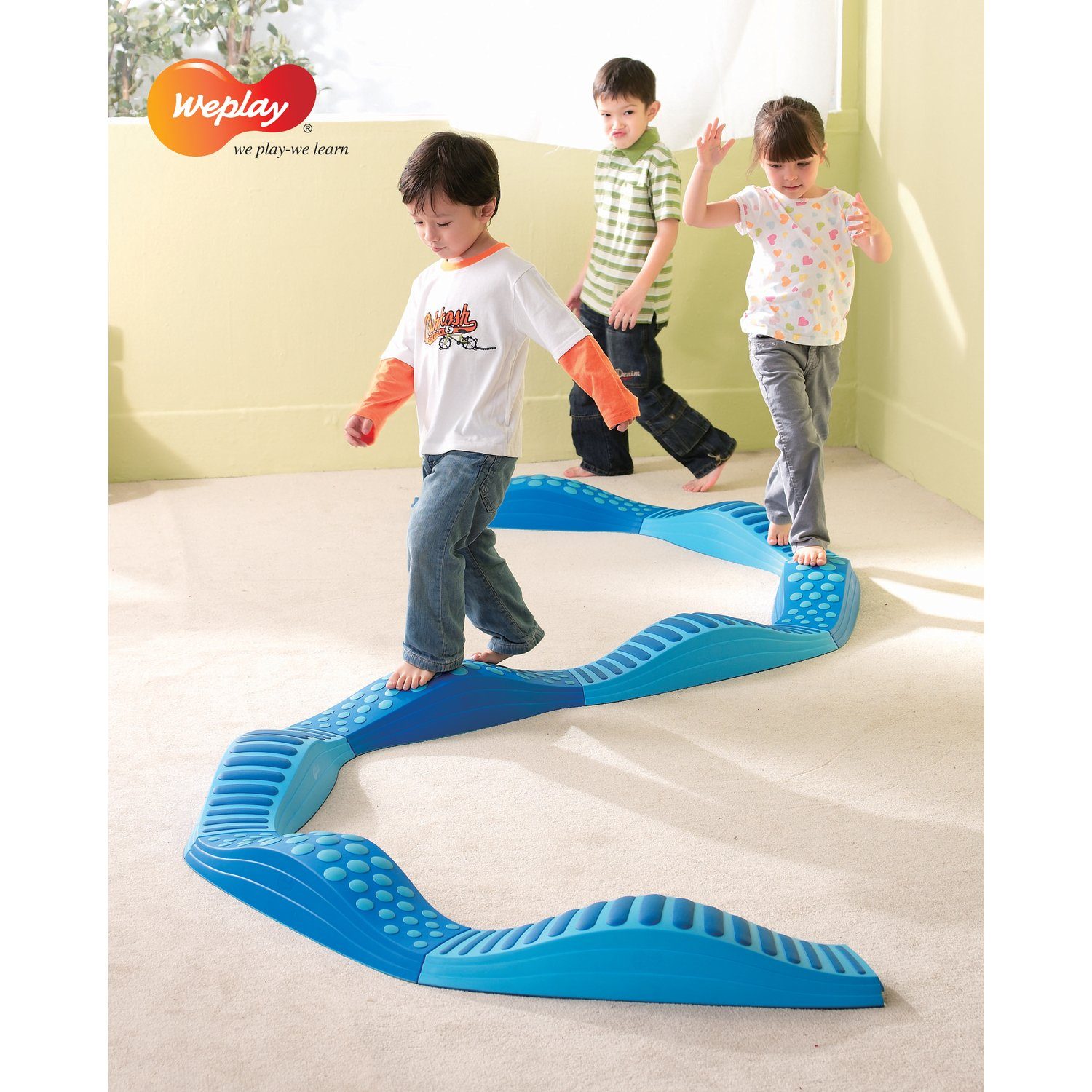 Weplay Motorikschleife Regenbogen Wellen Balancier Wege, (9-tlg)
