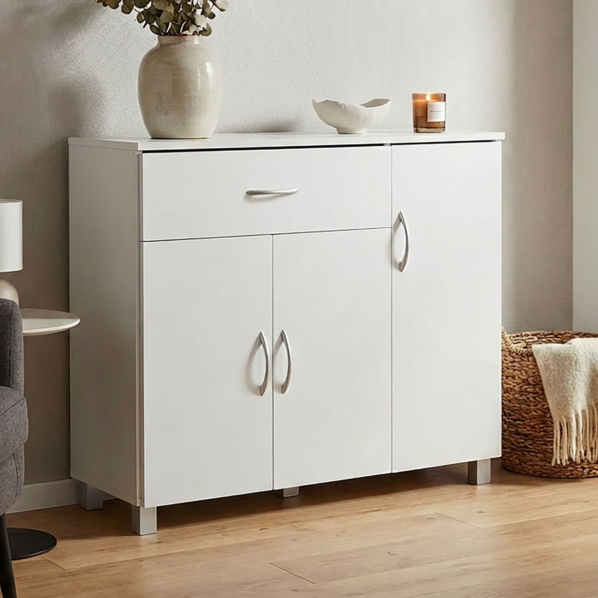 freiraum Sideboard Sideboard >SETE< in Buche oder Weiß lieferbar, Holzwerkstoff - 90x75x3, in Weiß, Holzwerkstoff - 90x75x30cm (BxHxT)
