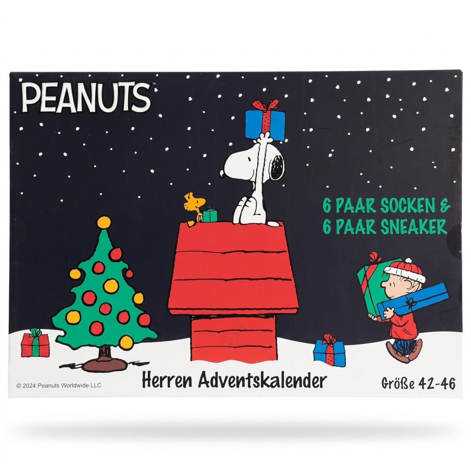 Sockswear Freizeitsocken PEANUTS HERREN Strümpfe Adventskalender 12 Paar Socken Sneaker 42-46