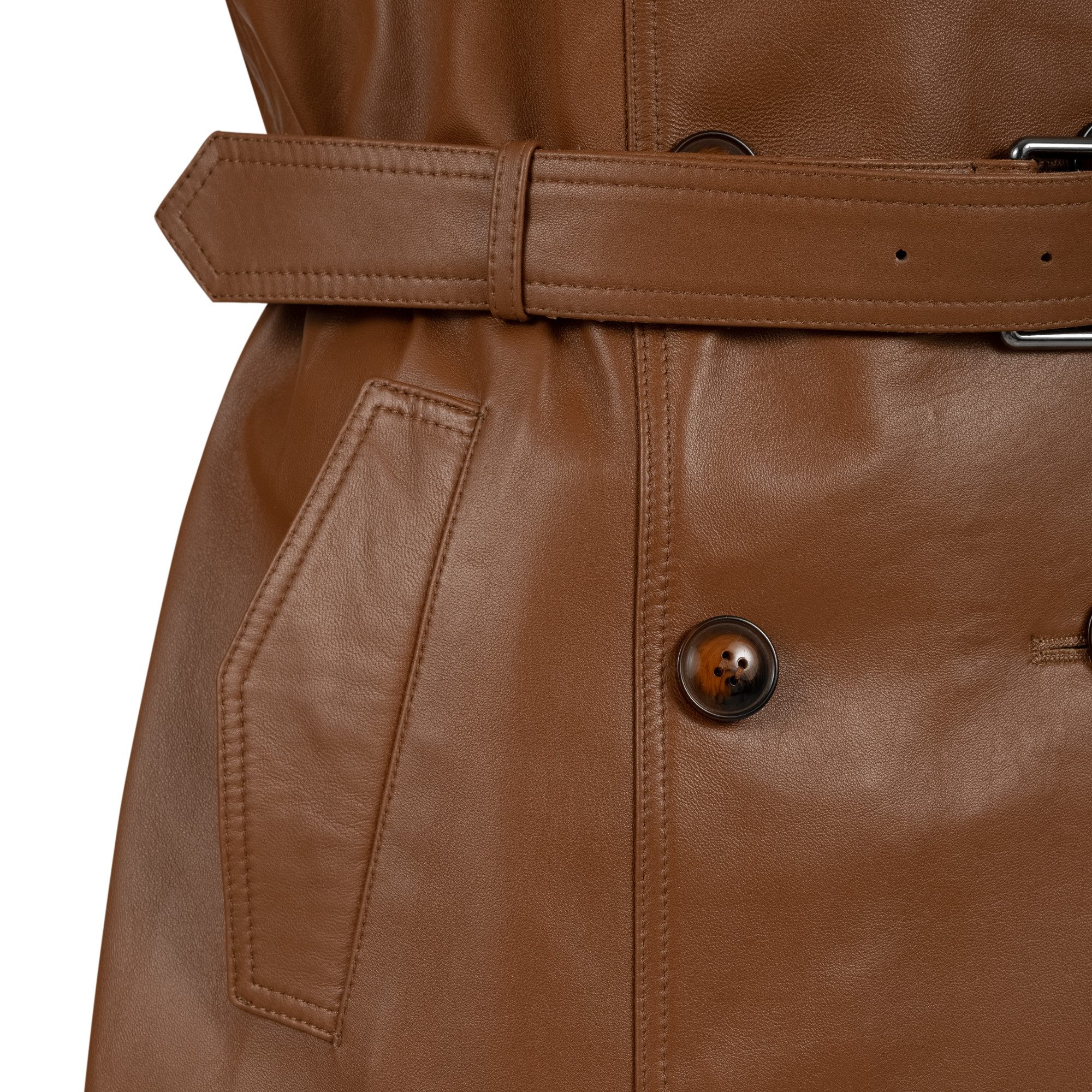 Mouflon Ledermantel Emilia Echter Lammnappa-Leder-Trenchcoat mit Gürtel – Bild 4 von 4