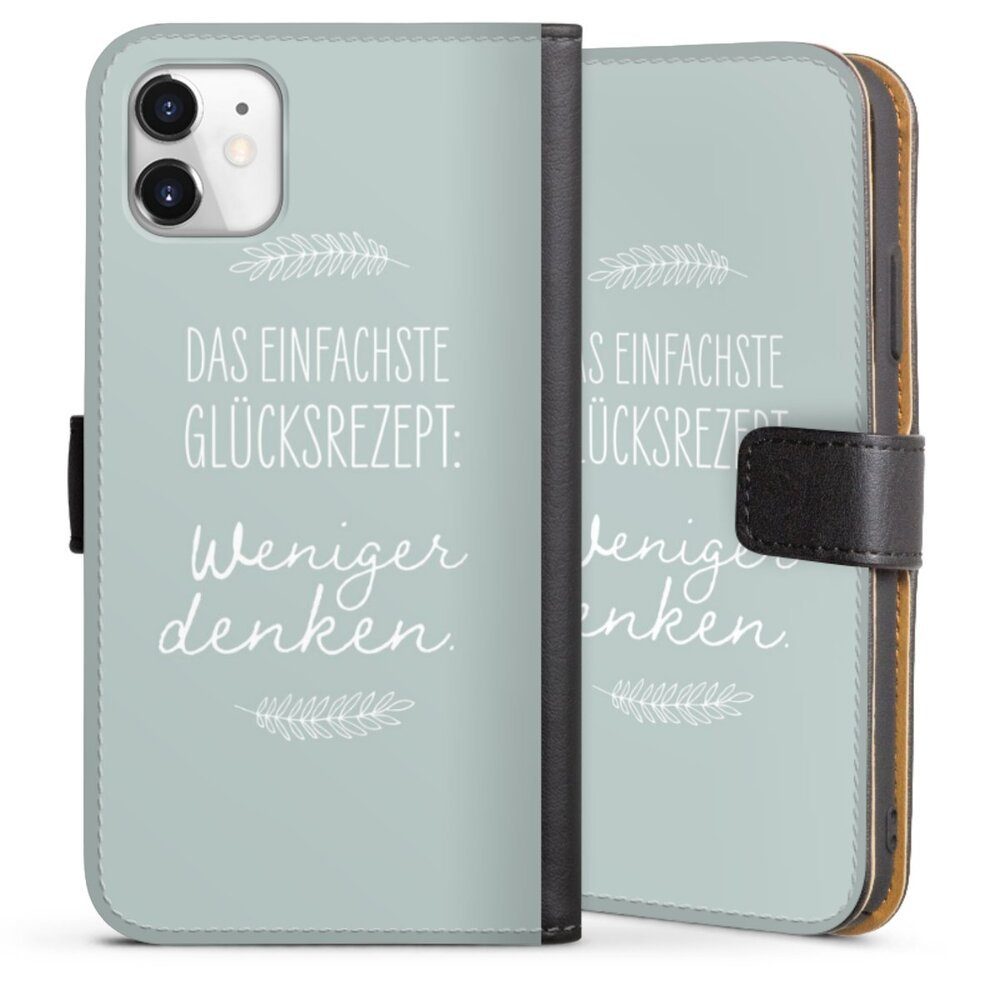 DeinDesign Handyhülle Das einfachste Glücksrezept, Apple iPhone 11 Hülle Handy Flip Case Wallet Cover Handytasche Leder