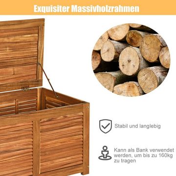 COSTWAY Gartenbox, Aufbewahrungsbox bis 160kg, Akazienholz, 120x45x45cm