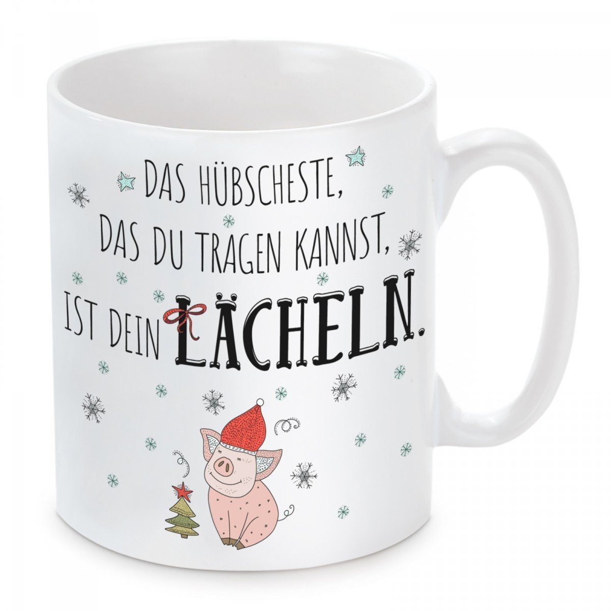 Herzbotschaft Tasse Kaffeebecher mit Motiv Das hübscheste, das du tragen kannst, Keramik, Kaffeetasse spülmaschinenfest und mikrowellengeeignet