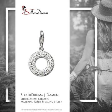 SilberDream Charm-Einhänger SilberDream weiß Charm Ring, Charmsanhänger Ring, 925 Sterling Silber, Farbe: weiß