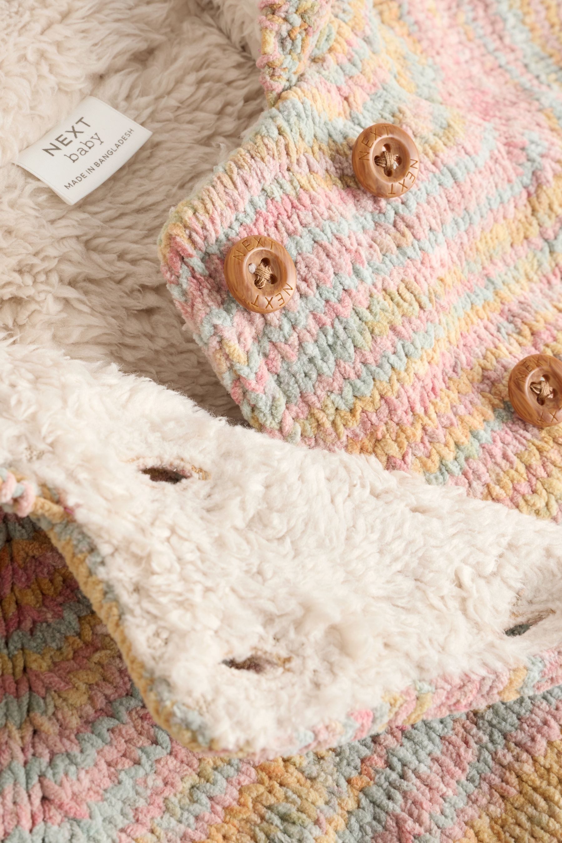 Next Strickjacke Baby-Cardigan mit Fleece-Futter (1-tlg)