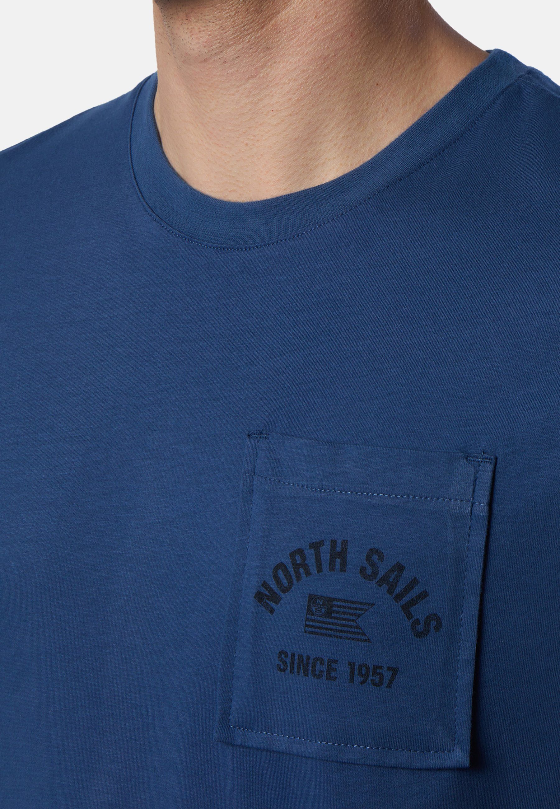 T-Shirt DARK Brusttasche T-Shirt BLUE mit North Sonstiges Sails