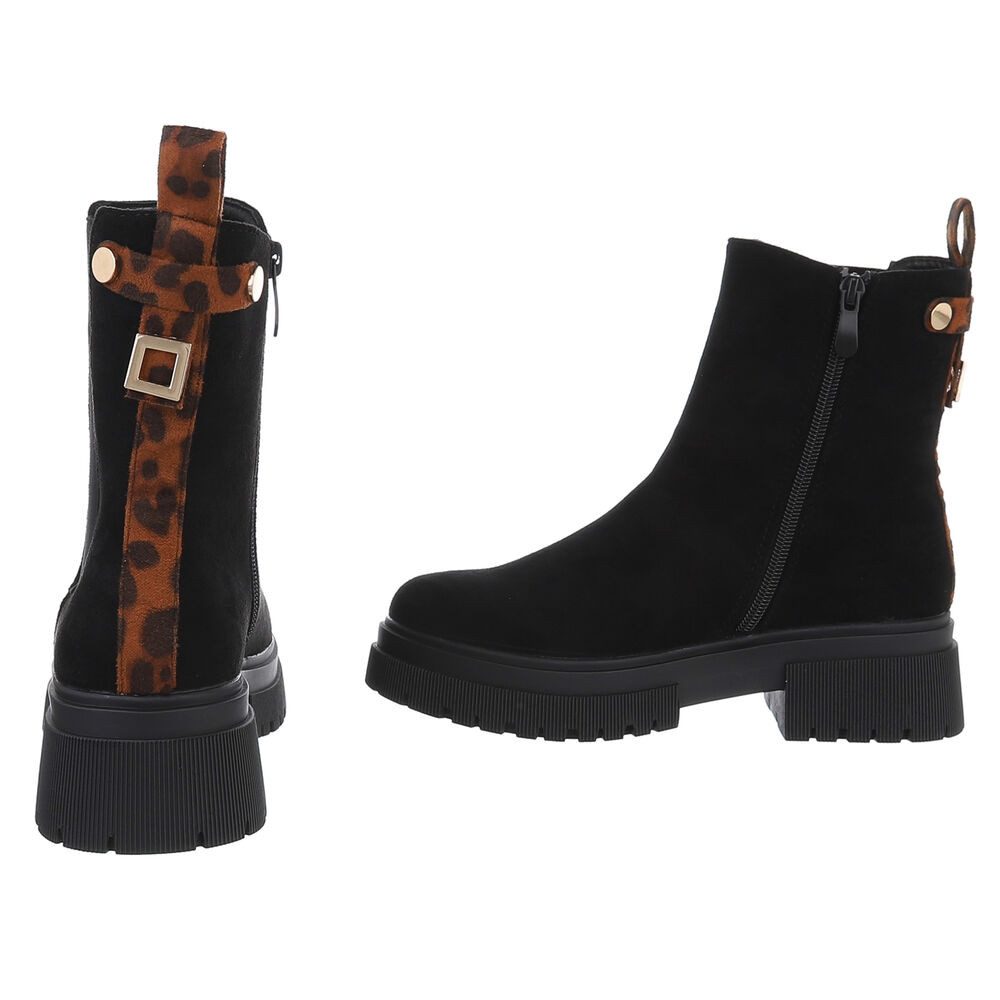 Ital-Design Stylische Chelsea-Stiefel mit flexiblem Design für Damen Plateaustiefelette (90515145) Blockabsatz Stiefeletten in Schwarz – Bild 5 von 5