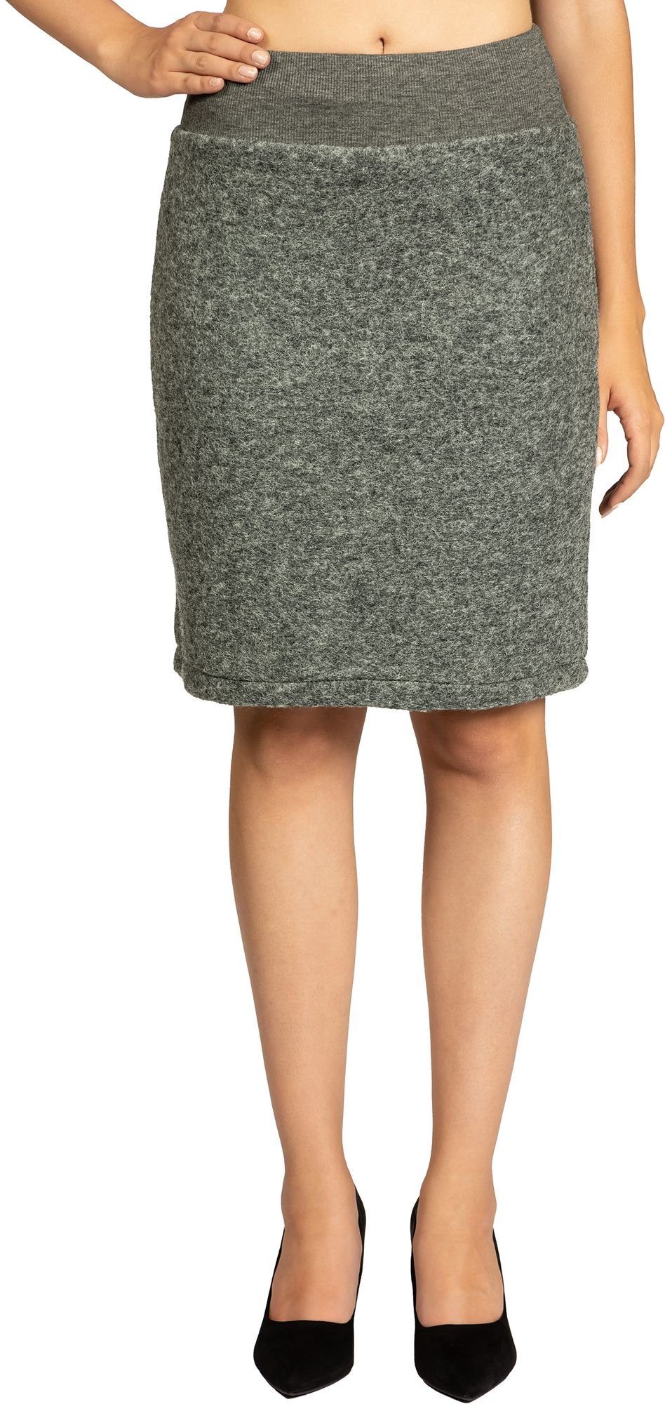 Caspar Bleistiftrock RO031 Damen Winter Bleistift Wollrock knielang günstig online kaufen