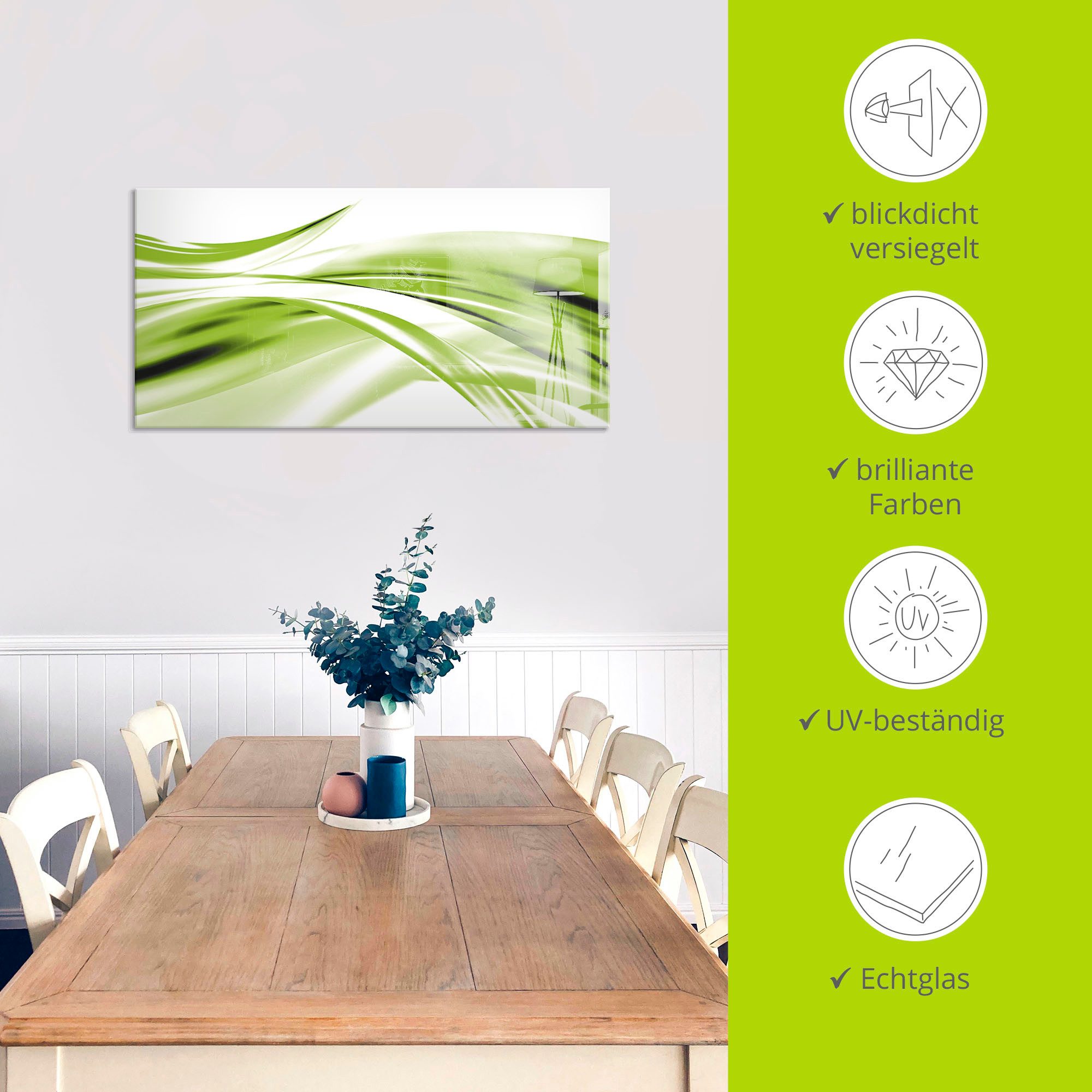 Artland Glasbild Schöne Welle - Abstrakt, Gegenstandslos (1 St)