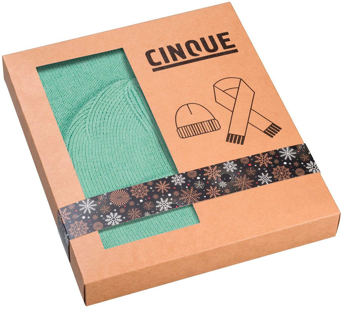 in Weihnachtsgeschenk 2-St), Geschenkbox, Cinque & Strickschal, Schal Mütze hellgrün (Set,