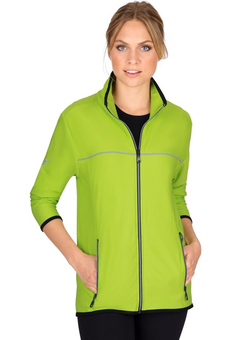 Praktische Unisex Trainingsjacke Microfaser, aus Trigema TRIGEMA Schnitt Klassischer Sportjacke