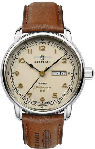 ZEPPELIN Automatikuhr 100 Jahre, Méditerranée, 9664-5, Armbanduhr, Herrenuhr, Datum, Made in Germany