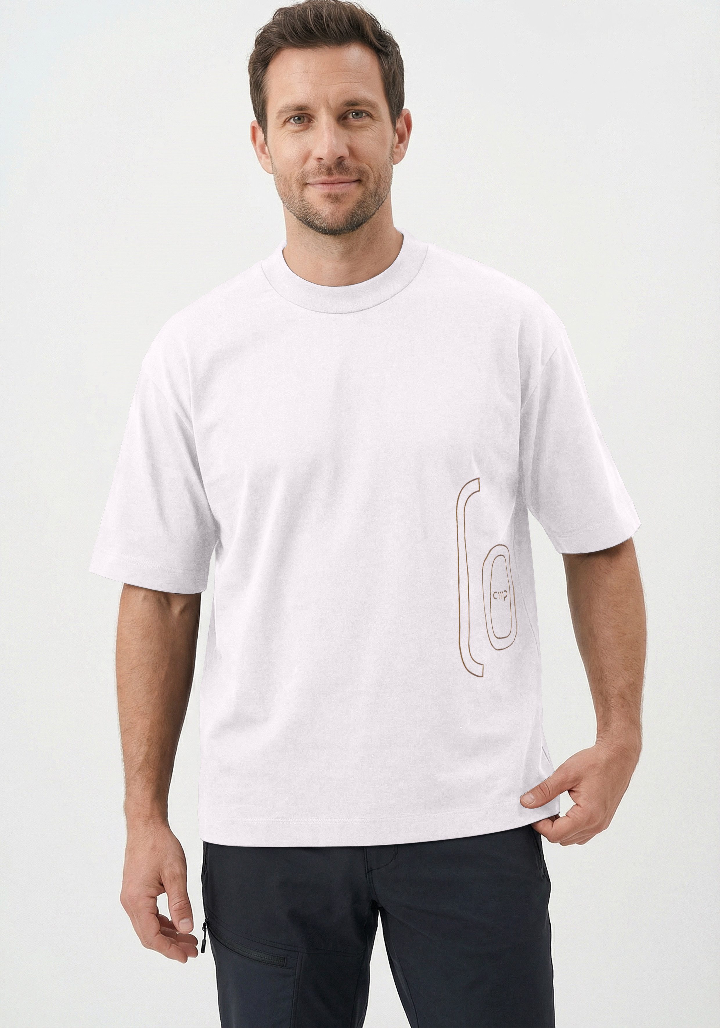 CMP Oversize-Shirt mit großem Schriftzug vorne seitlich bis auf den Rücken