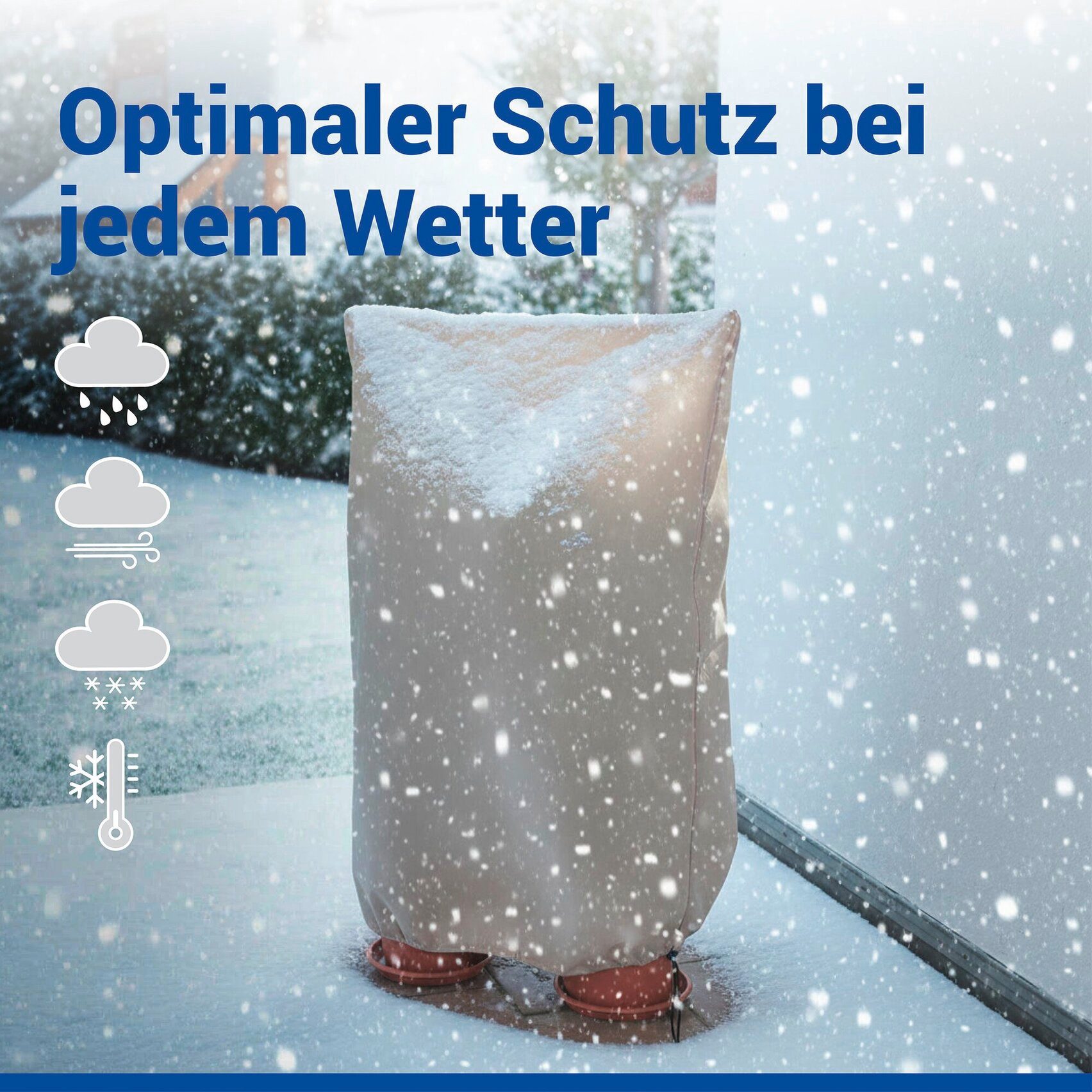 Maximex Winterschutzhaube Pflanzenschutz-Vlies, 100x120 cm, reißfestes Vlies, mit Reißverschluss und Zugband, BxH: 100x120 cm – Bild 4 von 5