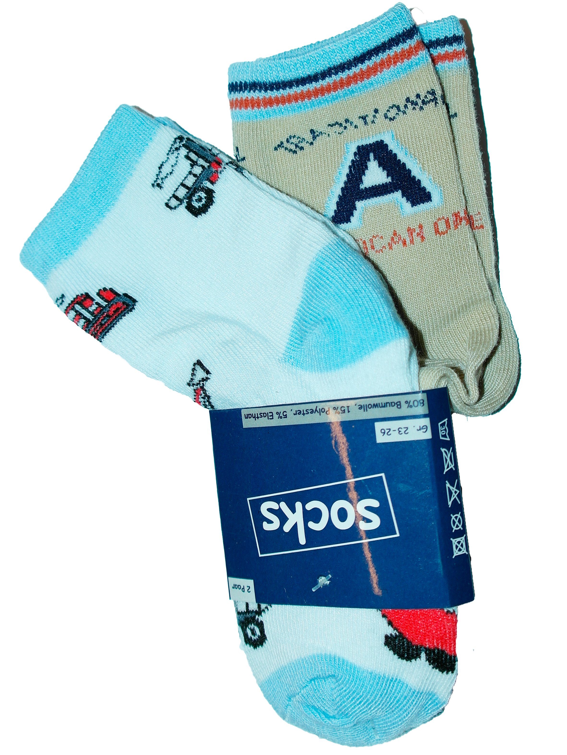 Socken Kinder Jungen Socken 2 Paar Strümpfe verschiedene Motive
