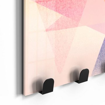 DEQORI Kleiderhaken 'Geometrie der Farben', Glas Garderobe Paneel magnetisch beschreibbar