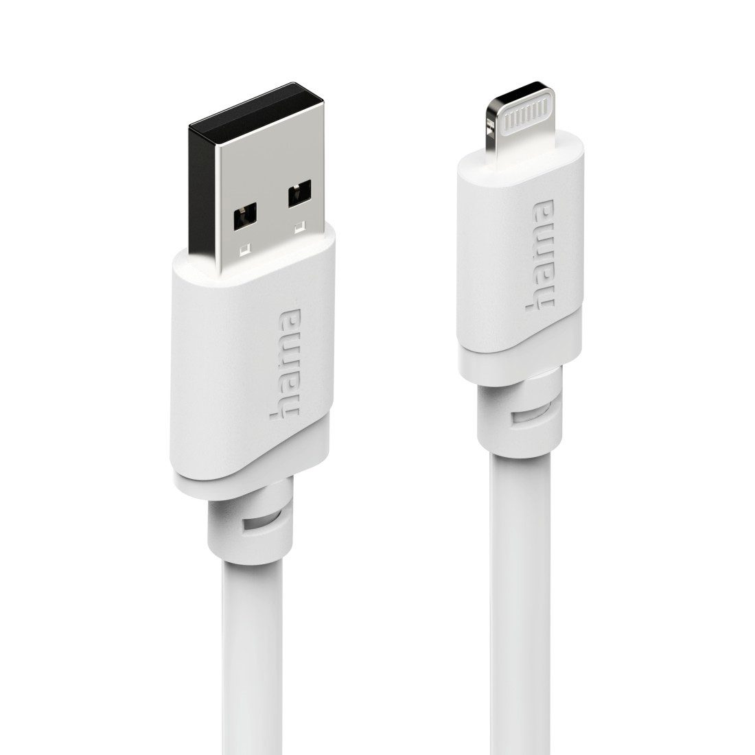 Hama USB-A auf Lightning Ladekabel 1 m weiß USB-Kabel, Lightning, USB Typ A, (100 cm), Schnellladen, 480 Mbit/s, MFi zertifiziert, breite Kompatibilität
