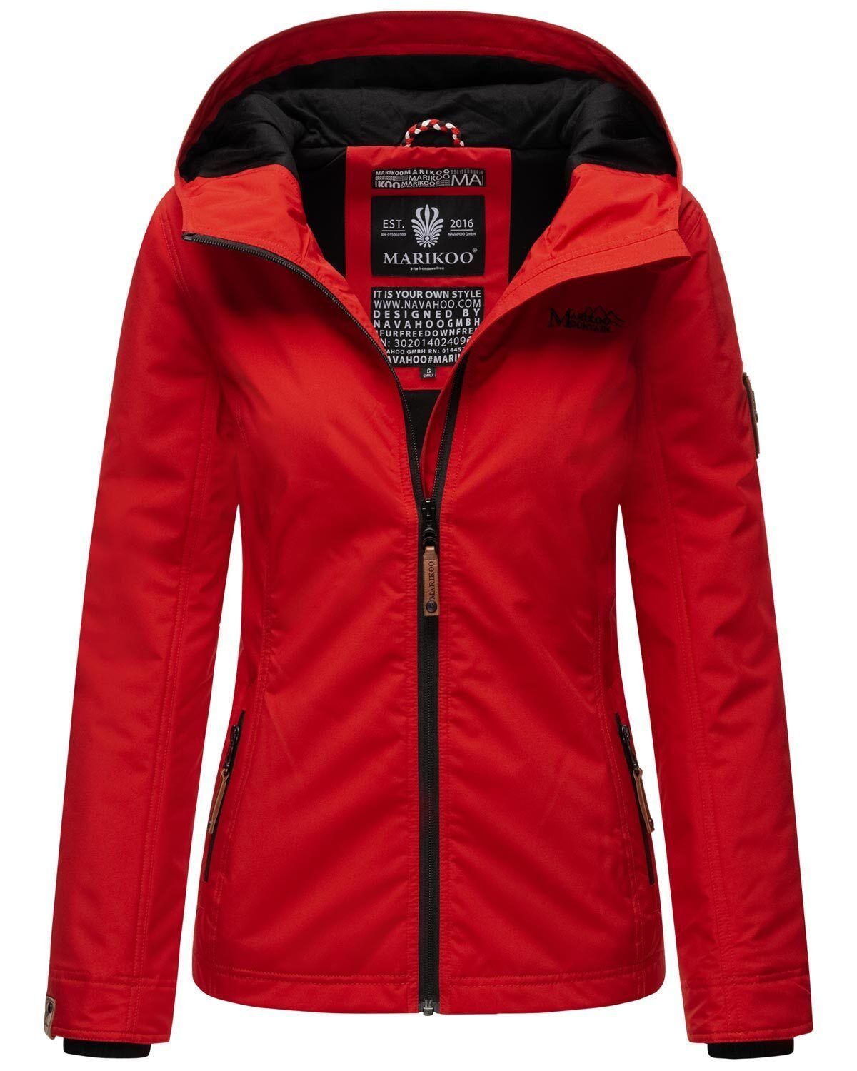 Marikoo Outdoorjacke Brombeere sportliche Übergangsjacke mit Kapuze günstig online kaufen