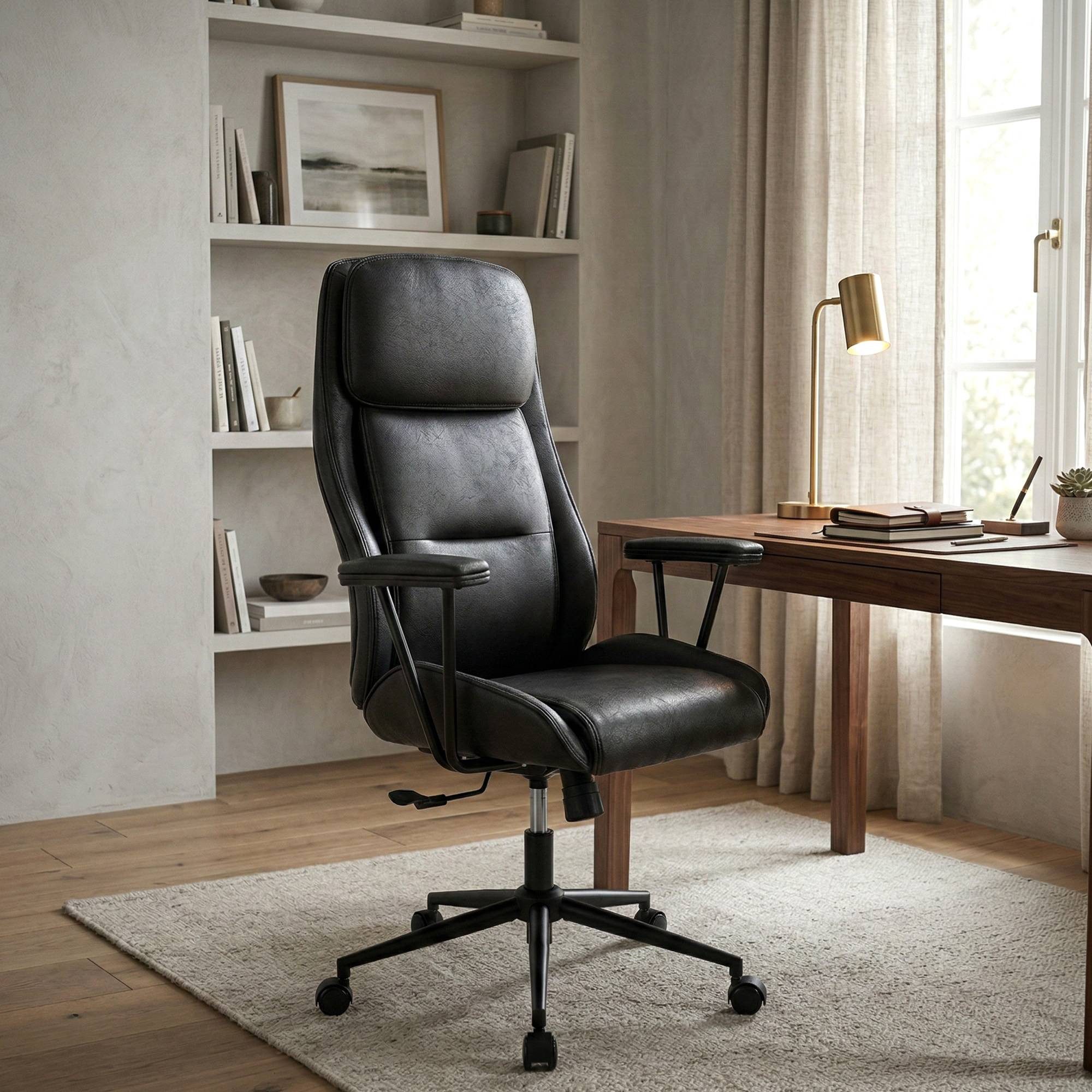 furnicato Bürostuhl Siddar 65x75x121 cm antik schwarz (1 St)