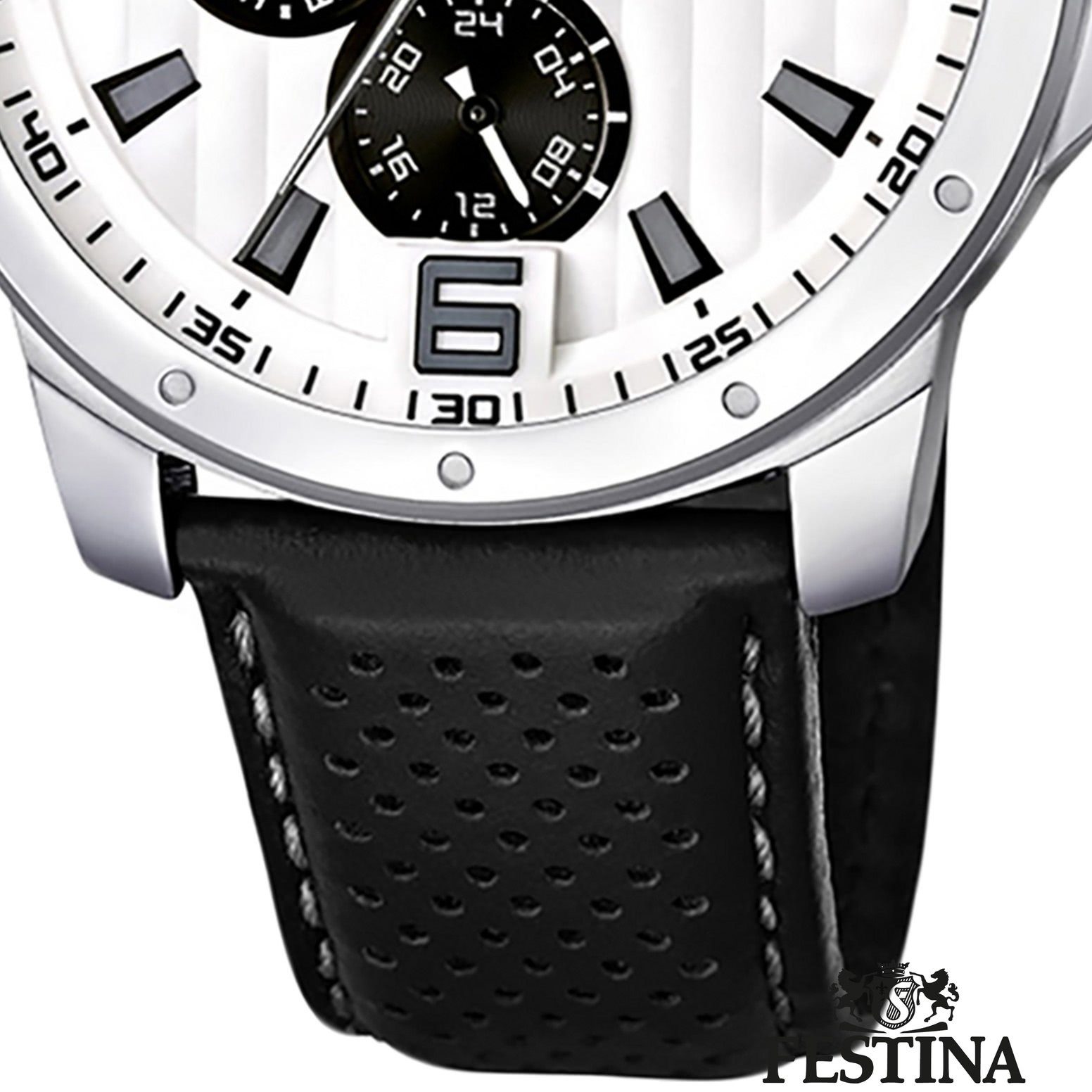 Festina Multifunktionsuhr Festina Herren Uhr F16585/5, Herren Armbanduhr  rund, Lederarmband schwarz
