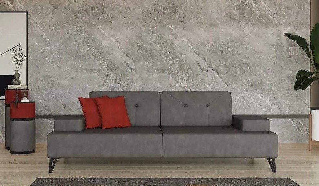 Xlmoebel 2-Sitzer Moderne 2-Sitzer Couch Polstersofa Grau, 2 Teile, Made in Europa