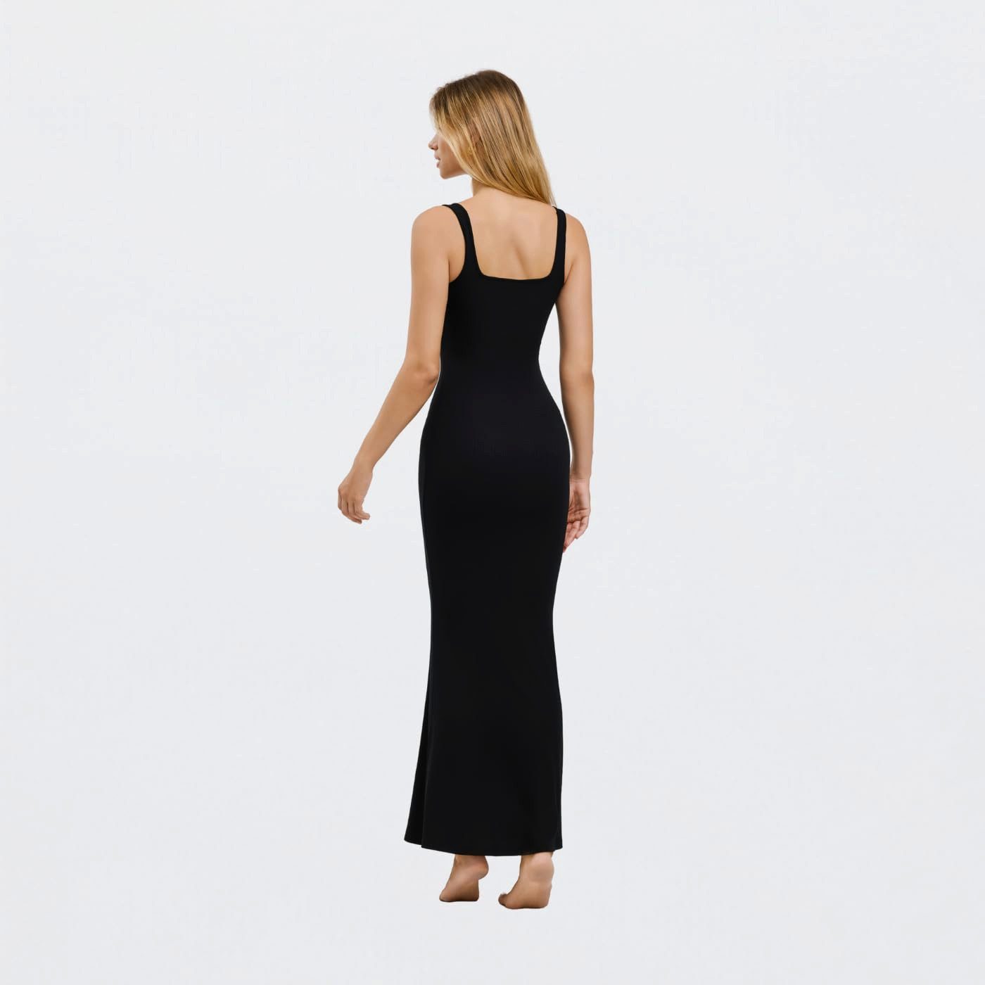 cfab (creamy fabrics) Jerseykleid Ribbed Tank Top Maxikleid-Violett-M (1-tlg)