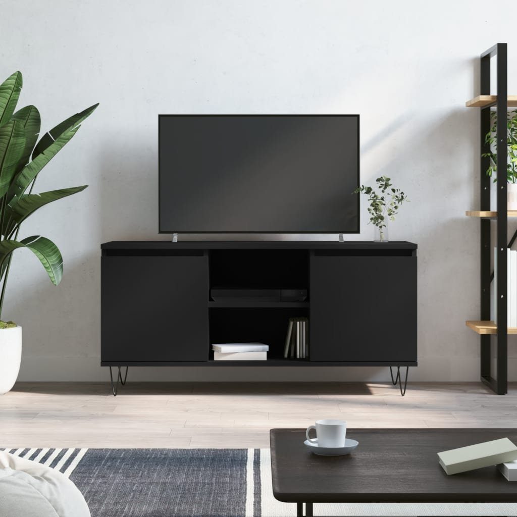 104x35x50 cm Schwarz furnicato Holzwerkstoff TV-Schrank