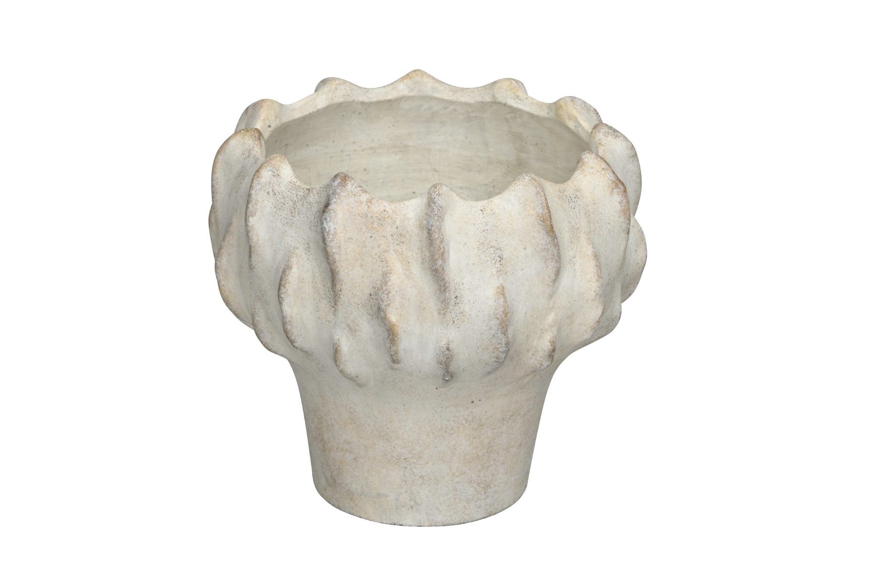 finehomegarden Übertopf Topf Zement creme/gold gewischt Blumentopf Ø19+24cm H17,5+21cm (1 St), Zimmerpflanzen Übertopf 2Größen wählbar / Paket