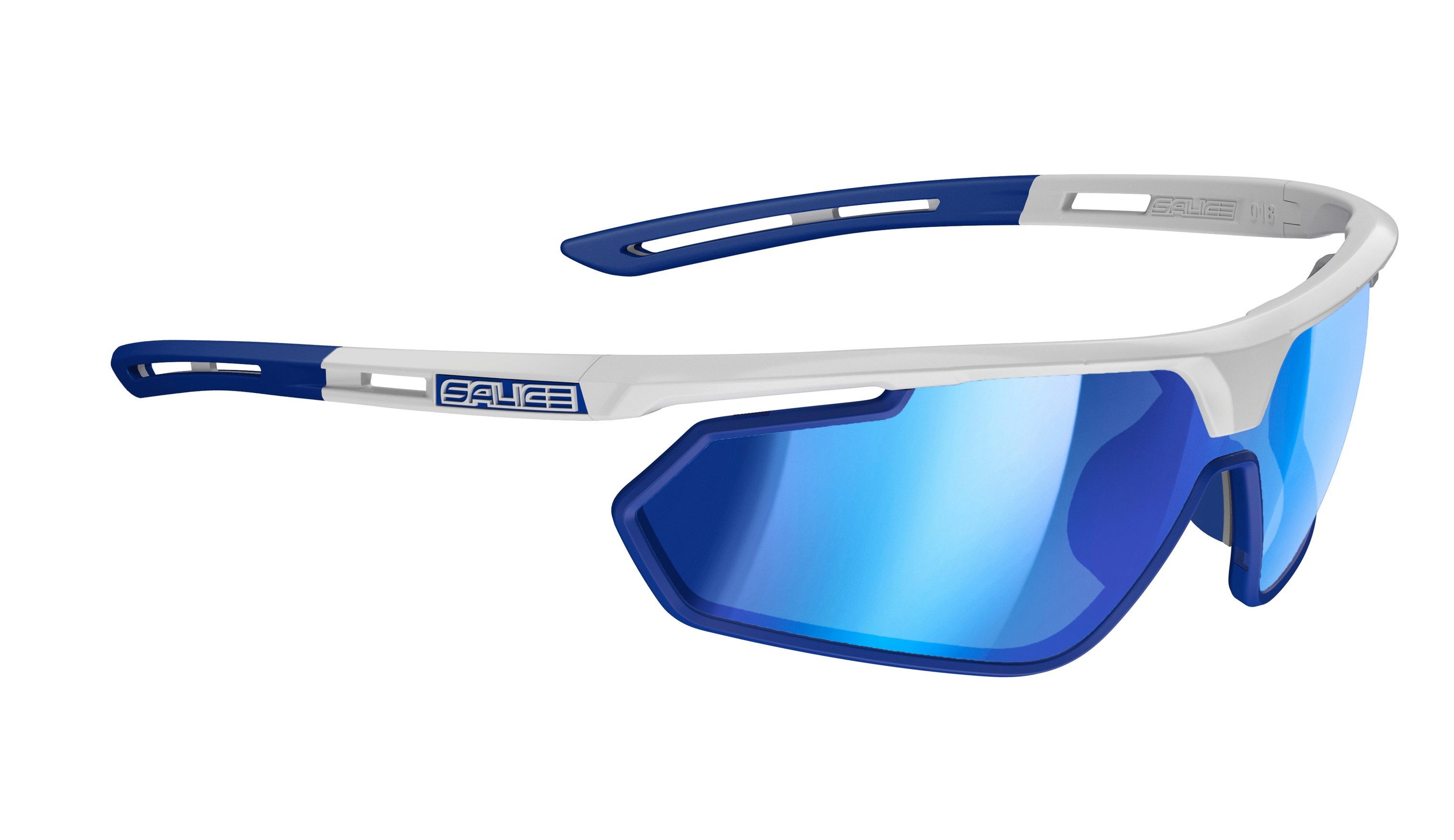 Salice Sonnenbrille Radbrille 018RW (Glasscheibe: Hydrophobic RW Blau) weiss/blau